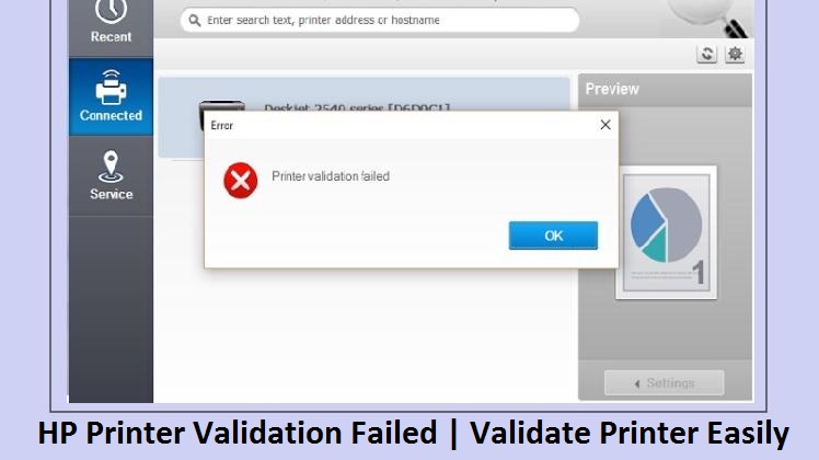 How Can I Fix  HP printer validation failed error?