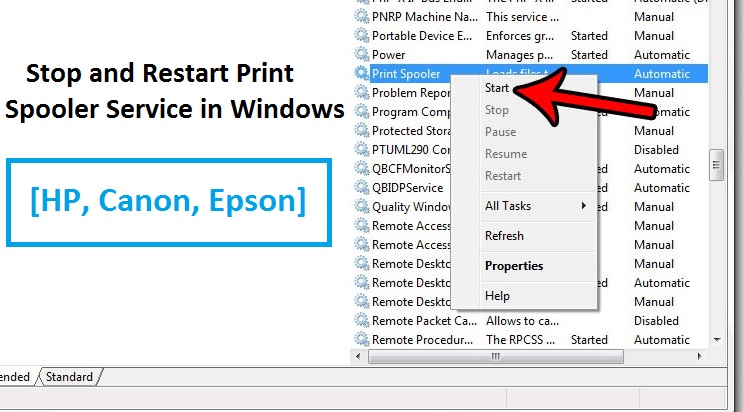 Stop and Restart Print Spooler Service in Windows [HP, Canon, Epson]